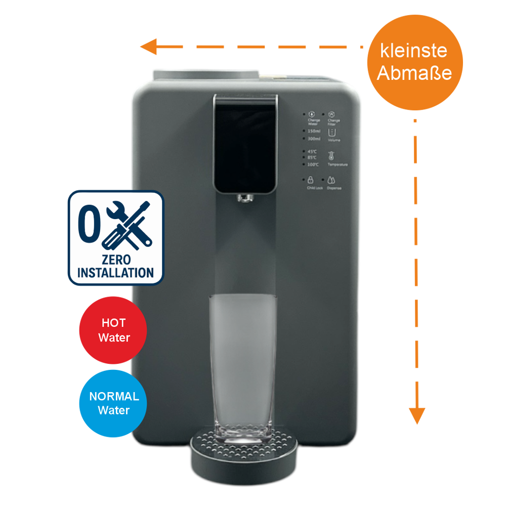 PureCompact ULTRA-KOMPAKTE Osmoseanlage HOT COLD Zero Schadstoffe Plug and Use